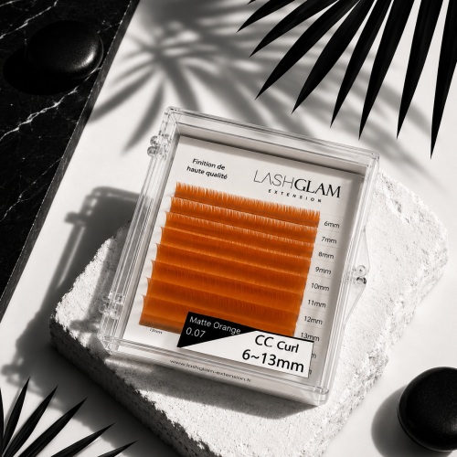 Extensions de cils - 0.07 Matte orange courbure C & CC
