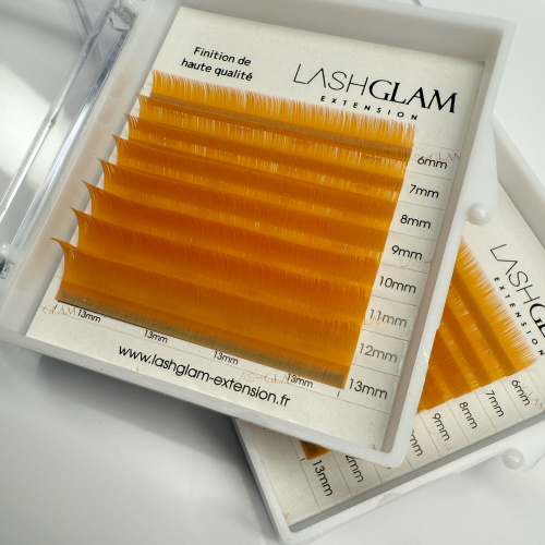 Extensions de cils - 0.07 Matte orange courbure C & CC