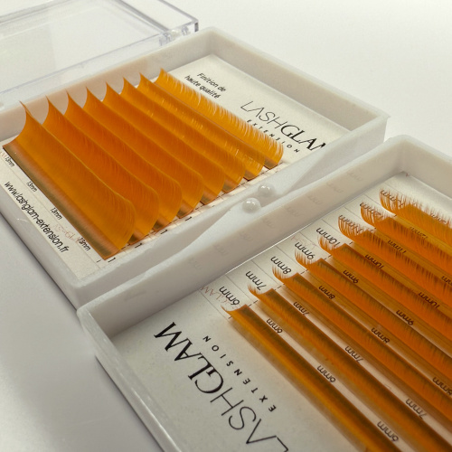 Extensions de cils - 0.07 Matte orange courbure C & CC