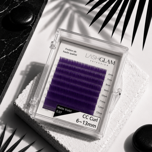 Extensions de cils - 0.07 Matte violet Courbure C & CC