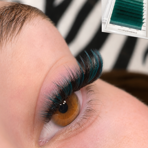 Extensions de Cils Teal Blue 0.07 Mix 6-13 mm | Courbure C & CC