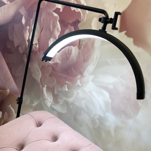 Lampe Demi-lune Extension De Cils | Tuyau Flexible Réglable, Tête Rotative 360° | Télécommande, Luminosité Et Température Réglables | Pour Esthéticiennes, Maquilleurs